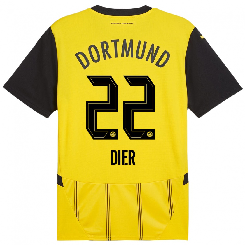 Kandiny Kinder Henrik Dier #22 Gelb Schwarz Heimtrikot Trikot 2024/25 T-Shirt