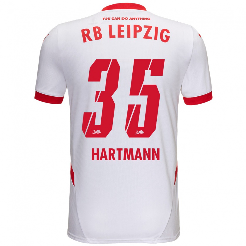 Kandiny Kinder Fabrice Hartmann #35 Weiß Rot Heimtrikot Trikot 2024/25 T-Shirt