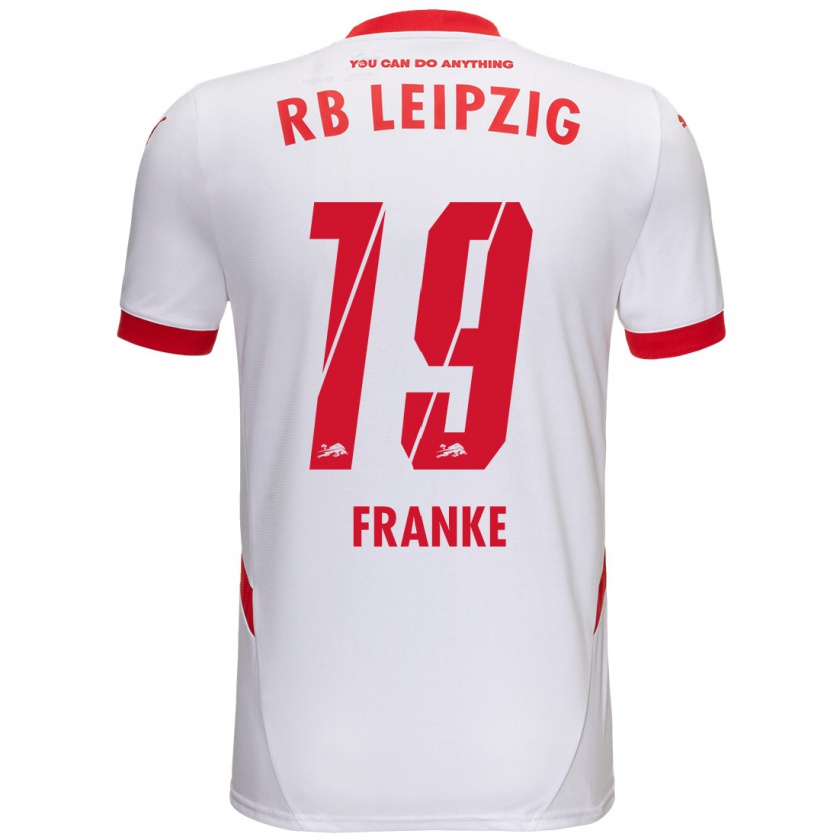 Kandiny Kinder Lenny Franke #19 Weiß Rot Heimtrikot Trikot 2024/25 T-Shirt