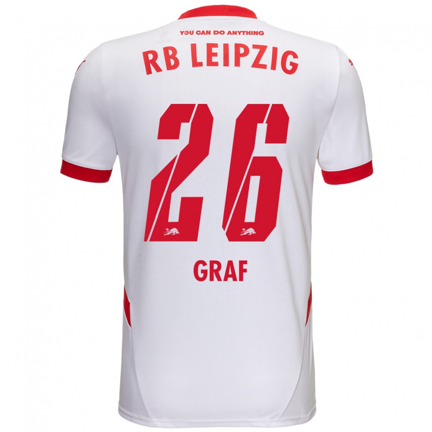 Kandiny Kinder Luca Maria Graf #26 Weiß Rot Heimtrikot Trikot 2024/25 T-Shirt