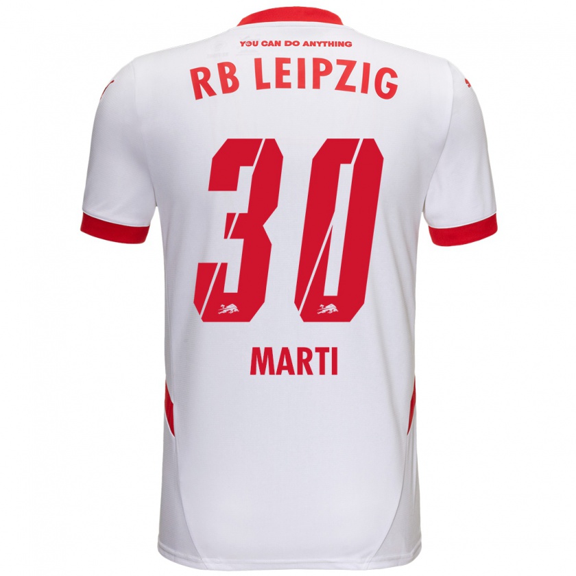 Kandiny Kinder Lara Marti #30 Weiß Rot Heimtrikot Trikot 2024/25 T-Shirt