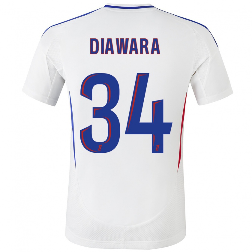 Kandiny Kinder Mahamadou Diawara #34 Weiß Blau Heimtrikot Trikot 2024/25 T-Shirt