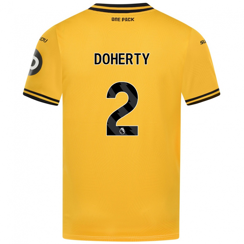 Kandiny Kinder Matt Doherty #2 Gelb Heimtrikot Trikot 2024/25 T-Shirt