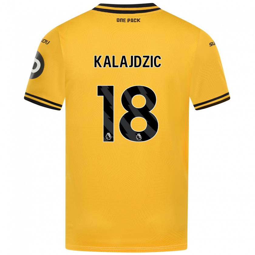 Kandiny Kinder Sasa Kalajdzic #18 Gelb Heimtrikot Trikot 2024/25 T-Shirt