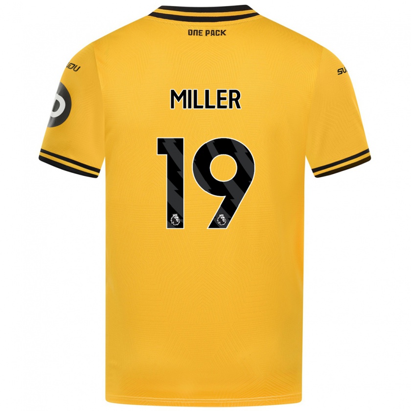 Kandiny Kinder Ali Miller #19 Gelb Heimtrikot Trikot 2024/25 T-Shirt