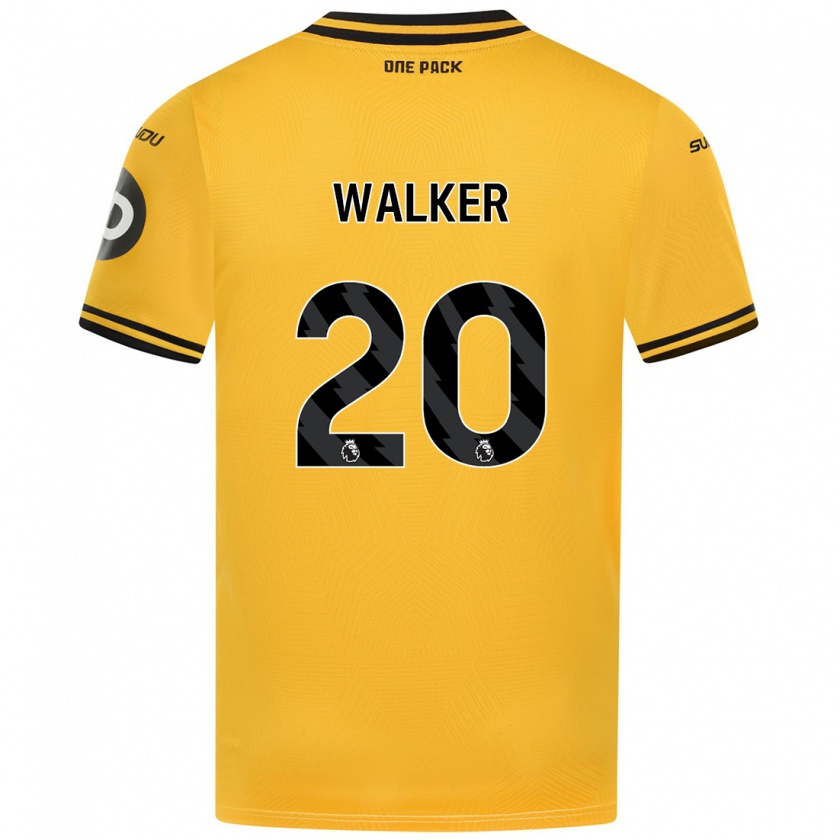 Kandiny Kinder Lowri Walker #20 Gelb Heimtrikot Trikot 2024/25 T-Shirt