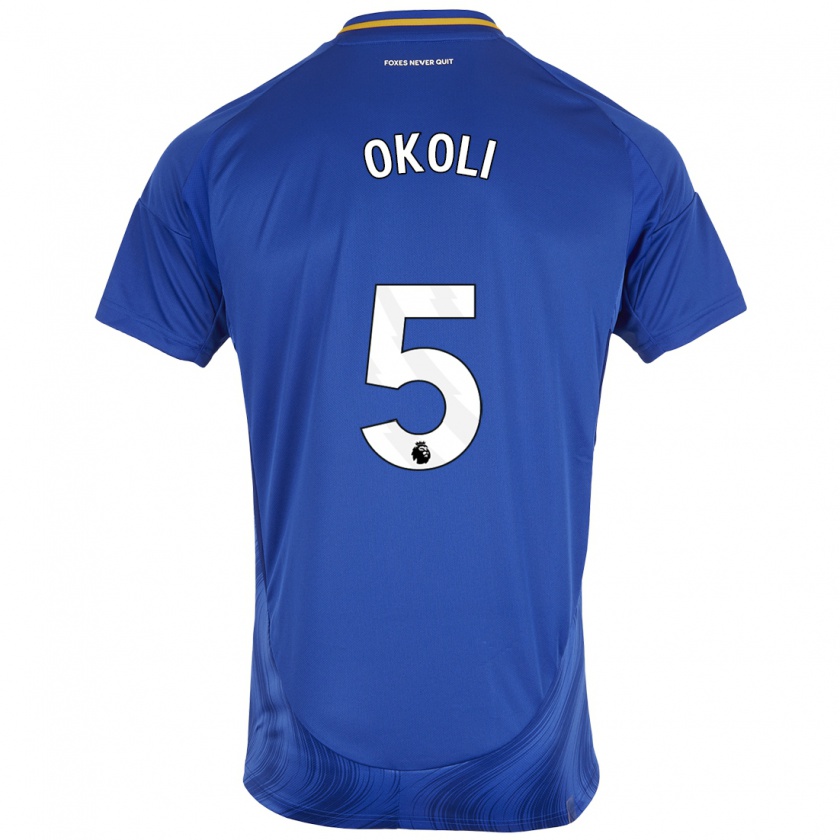 Kandiny Kinder Caleb Okoli #5 Blau Weiß Heimtrikot Trikot 2024/25 T-Shirt