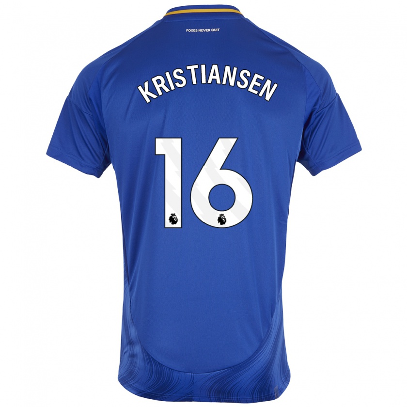 Kandiny Kinder Victor Kristiansen #16 Blau Weiß Heimtrikot Trikot 2024/25 T-Shirt