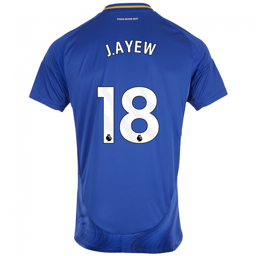 Kandiny Kinder Jordan Ayew #18 Blau Weiß Heimtrikot Trikot 2024/25 T-Shirt