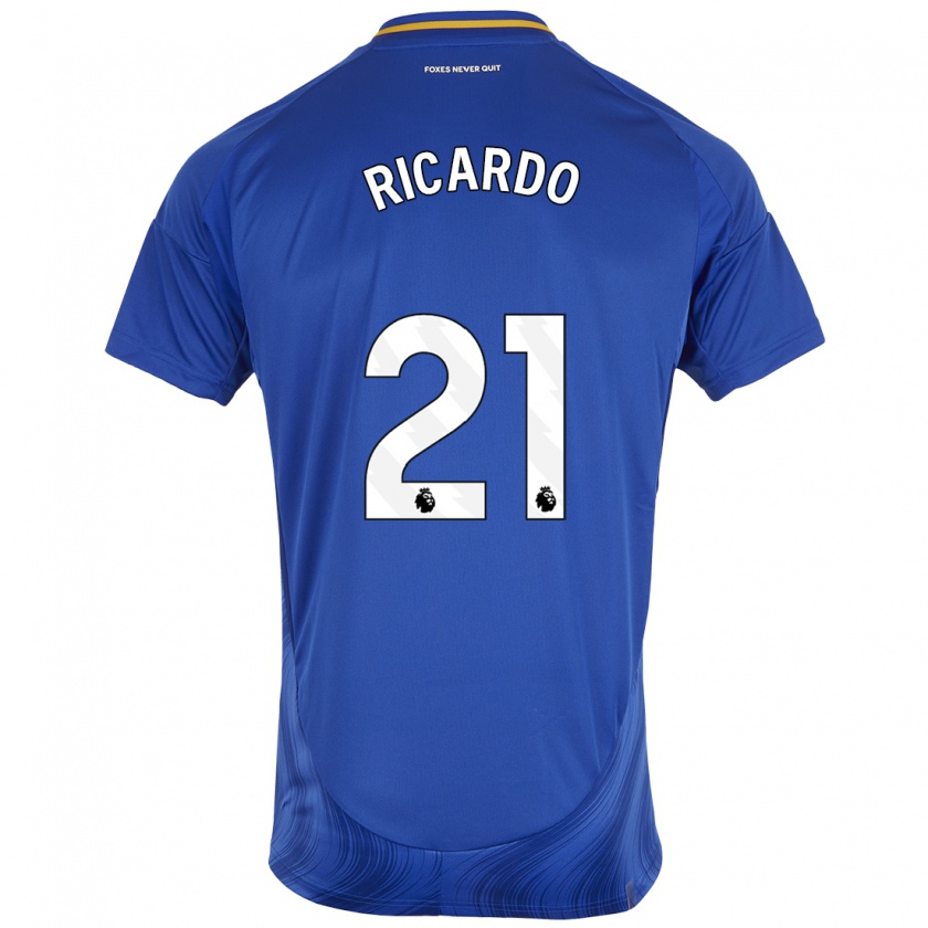 Kandiny Kinder Ricardo Pereira #21 Blau Weiß Heimtrikot Trikot 2024/25 T-Shirt