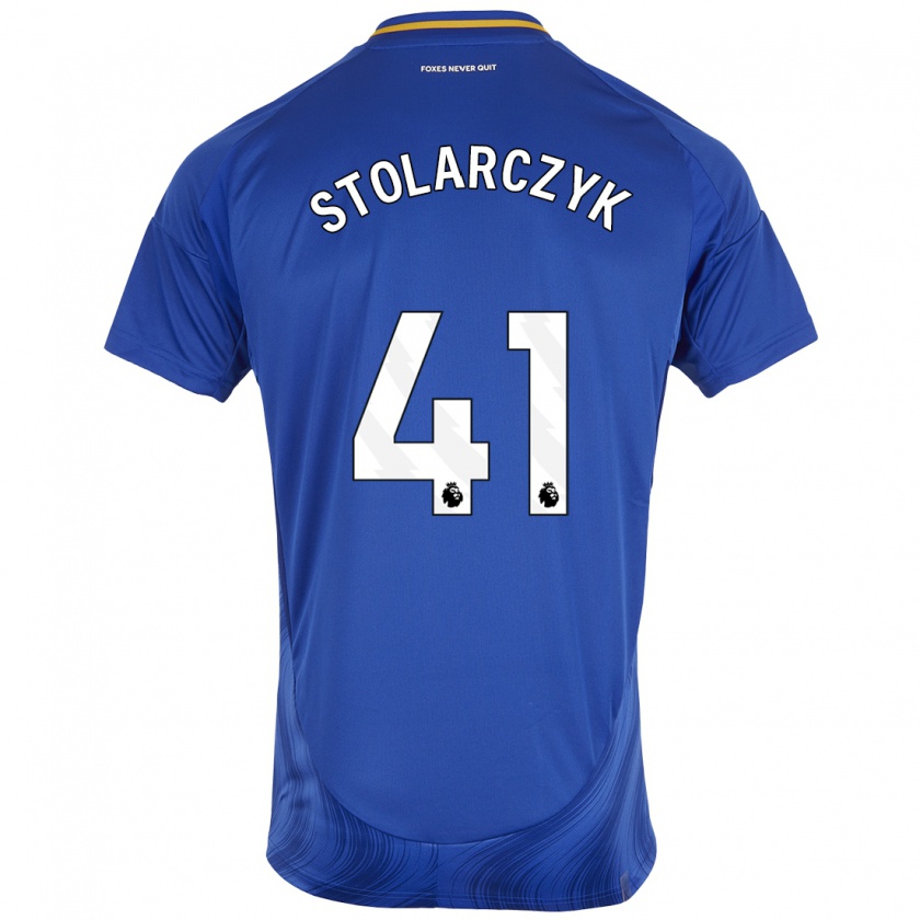 Kandiny Kinder Jakub Stolarczyk #41 Blau Weiß Heimtrikot Trikot 2024/25 T-Shirt