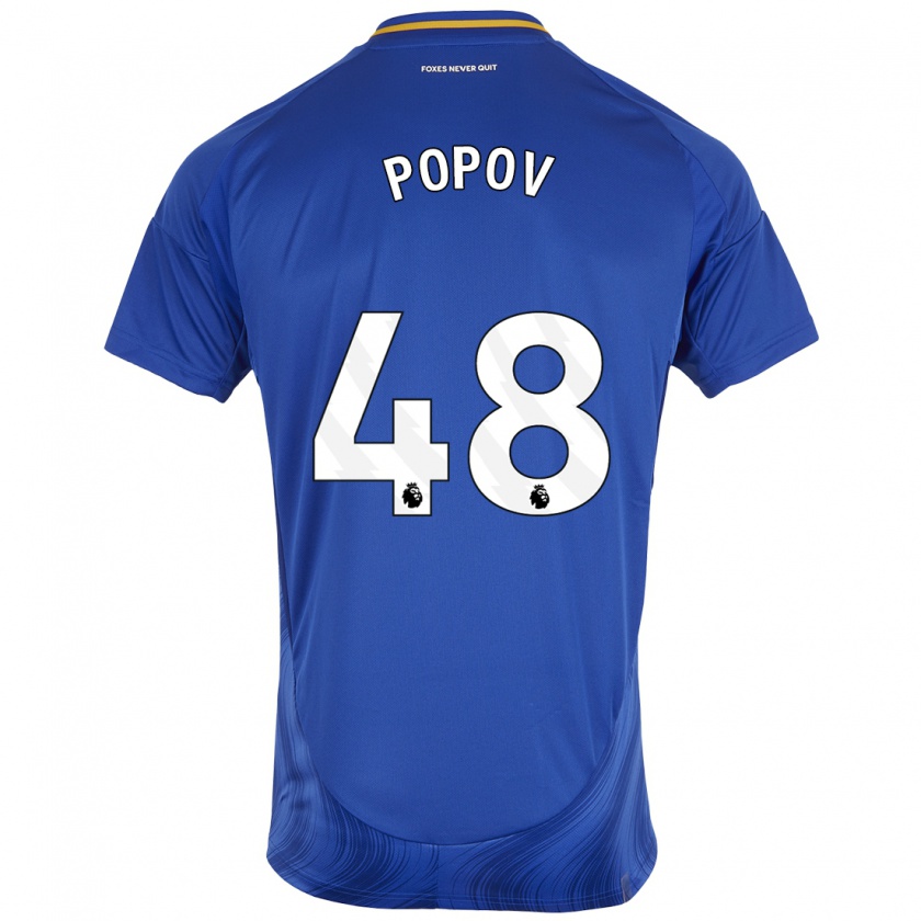 Kandiny Kinder Chris Popov #48 Blau Weiß Heimtrikot Trikot 2024/25 T-Shirt