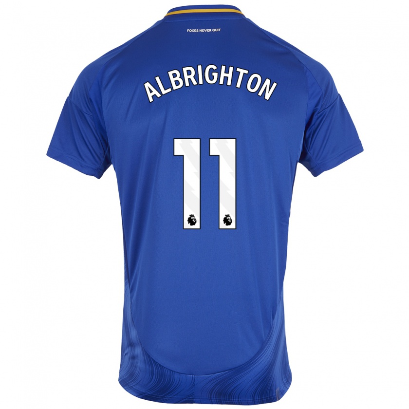 Kandiny Kinder Marc Albrighton #11 Blau Weiß Heimtrikot Trikot 2024/25 T-Shirt