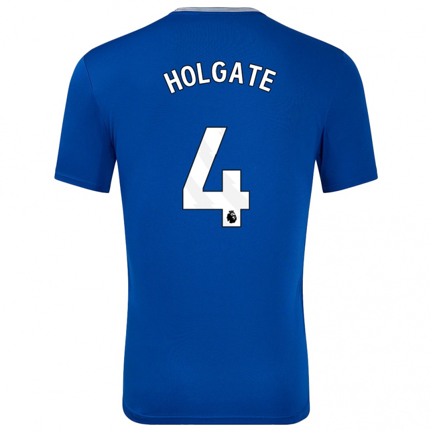 Kandiny Kinder Mason Holgate #4 Blau Mit Heimtrikot Trikot 2024/25 T-Shirt