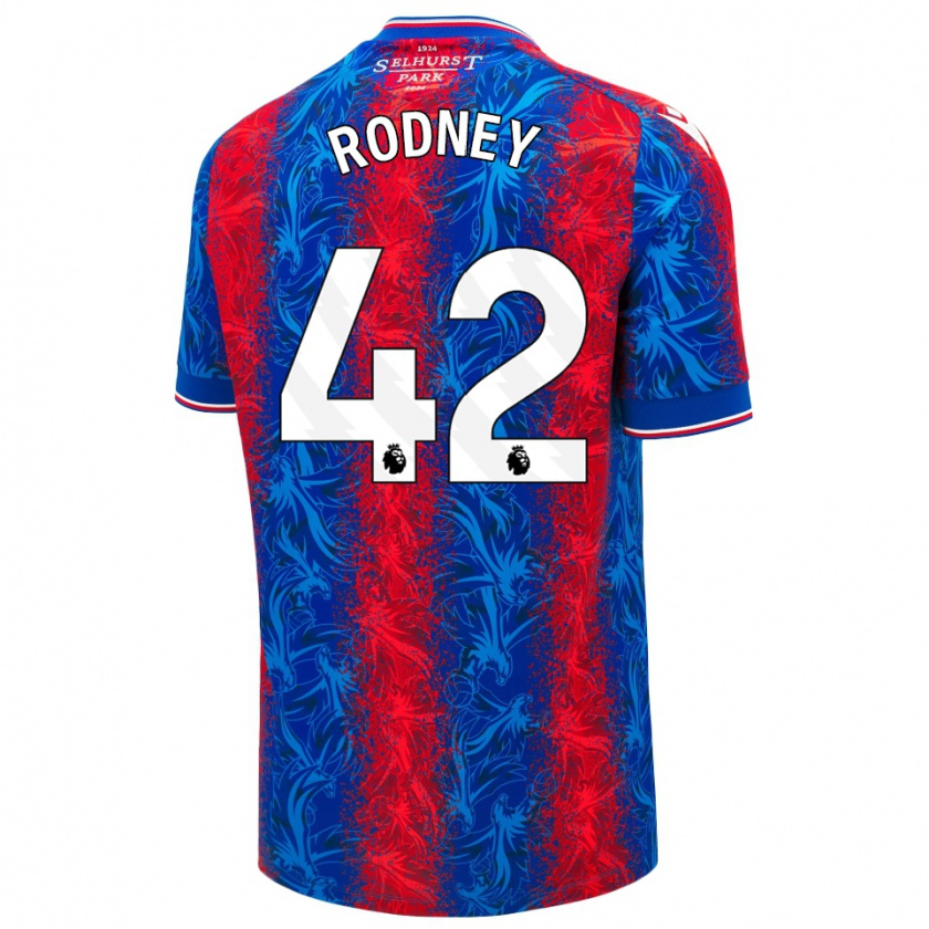 Kandiny Kinder Kaden Rodney #42 Rot Blauen Streifen Heimtrikot Trikot 2024/25 T-Shirt