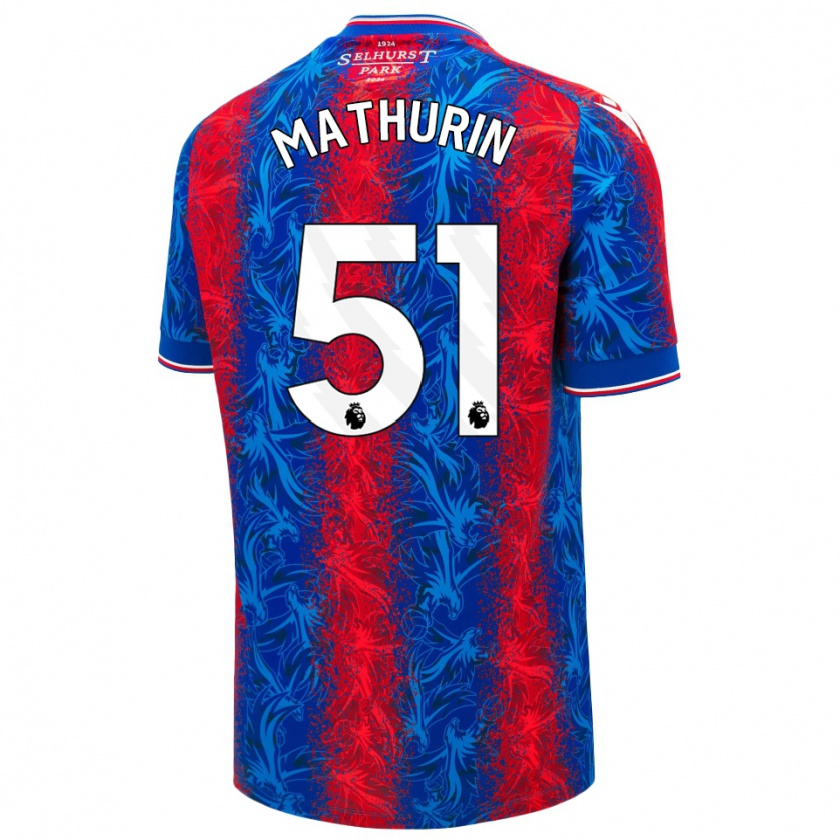 Kandiny Kinder Roshaun Mathurin #51 Rot Blauen Streifen Heimtrikot Trikot 2024/25 T-Shirt