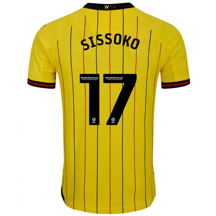 Kandiny Kinder Moussa Sissoko #17 Gelb Schwarz Heimtrikot Trikot 2024/25 T-Shirt