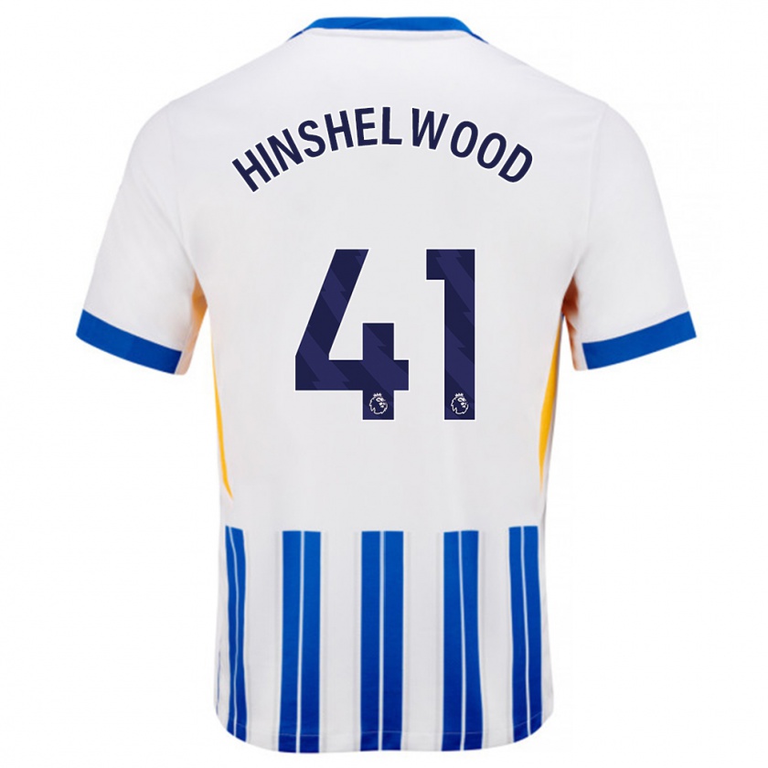 Kandiny Kinder Jack Hinshelwood #41 Weiß Blaue Nadelstreifen Heimtrikot Trikot 2024/25 T-Shirt