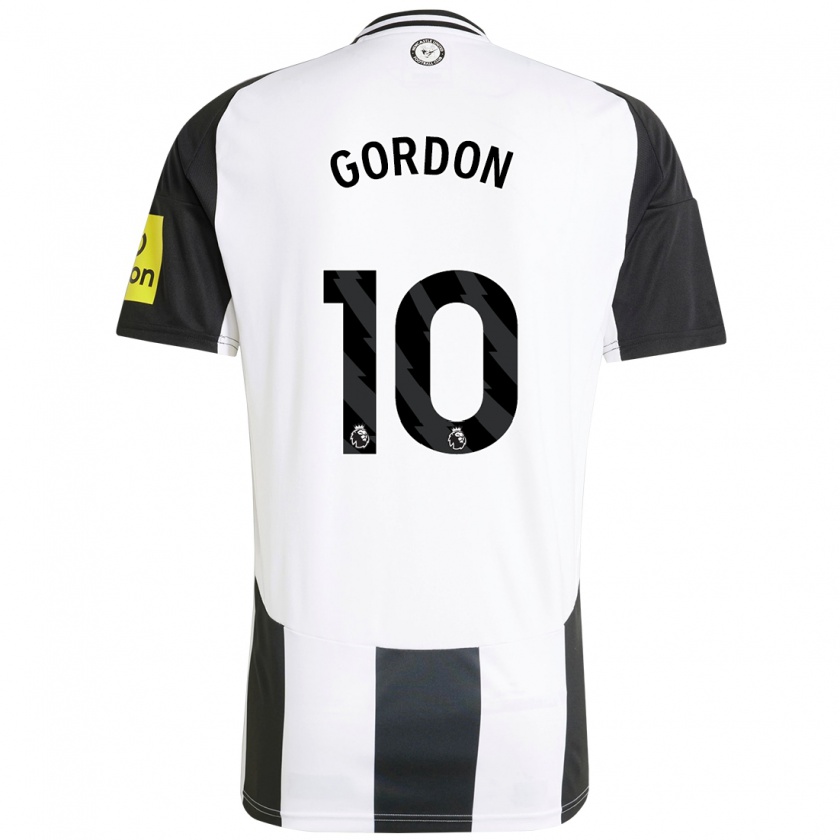 Kandiny Kinder Anthony Gordon #10 Weiß Schwarz Heimtrikot Trikot 2024/25 T-Shirt