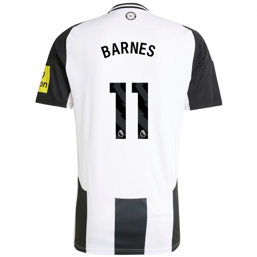 Kandiny Kinder Harvey Barnes #11 Weiß Schwarz Heimtrikot Trikot 2024/25 T-Shirt