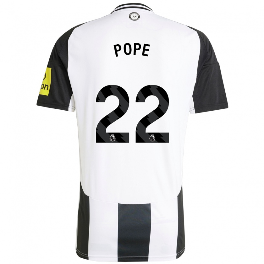 Kandiny Kinder Nick Pope #22 Weiß Schwarz Heimtrikot Trikot 2024/25 T-Shirt