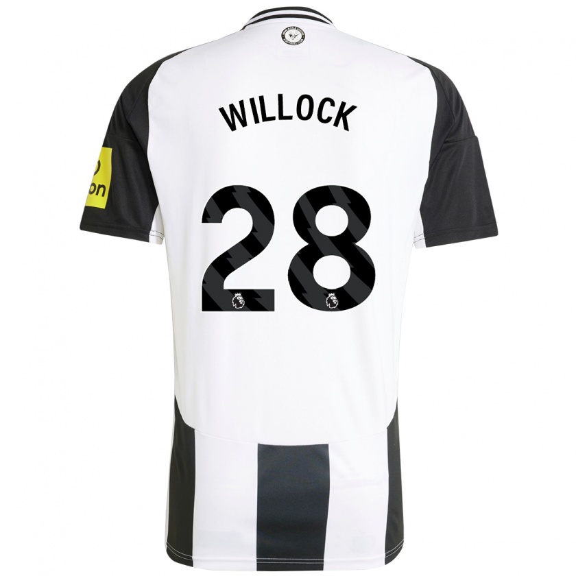 Kandiny Kinder Joe Willock #28 Weiß Schwarz Heimtrikot Trikot 2024/25 T-Shirt