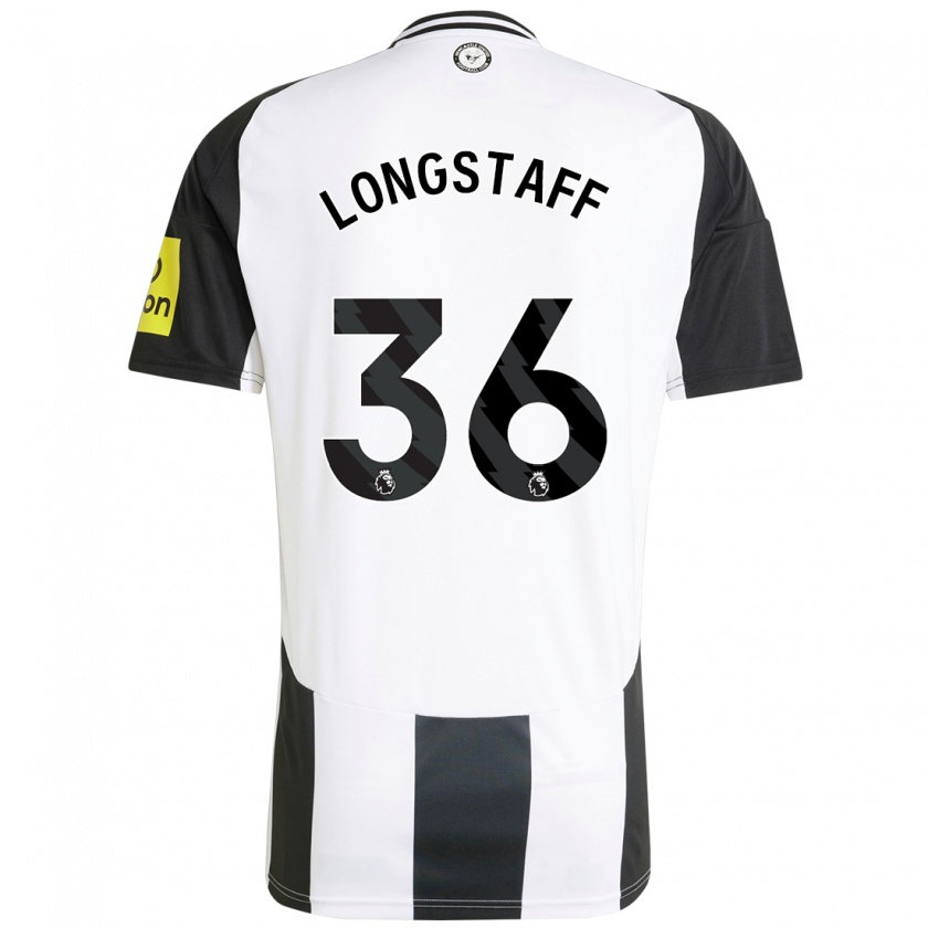 Kandiny Kinder Sean Longstaff #36 Weiß Schwarz Heimtrikot Trikot 2024/25 T-Shirt