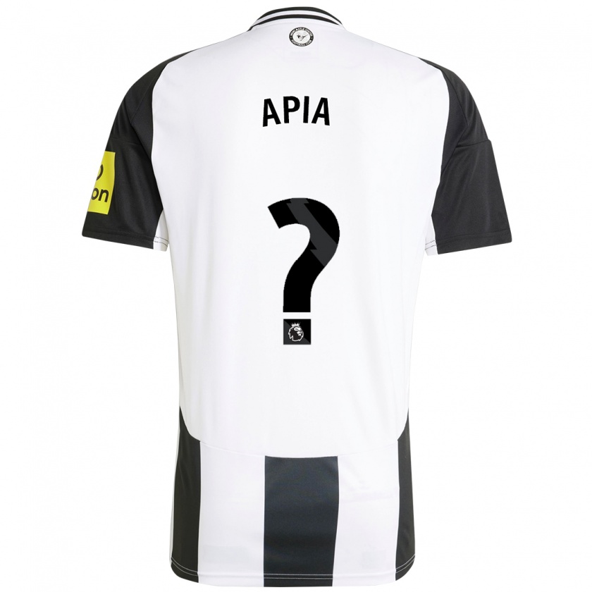 Kandiny Kinder Aaron Apia #0 Weiß Schwarz Heimtrikot Trikot 2024/25 T-Shirt