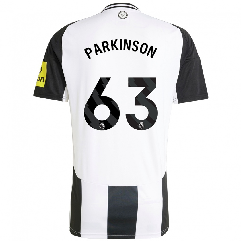 Kandiny Kinder Ben Parkinson #63 Weiß Schwarz Heimtrikot Trikot 2024/25 T-Shirt