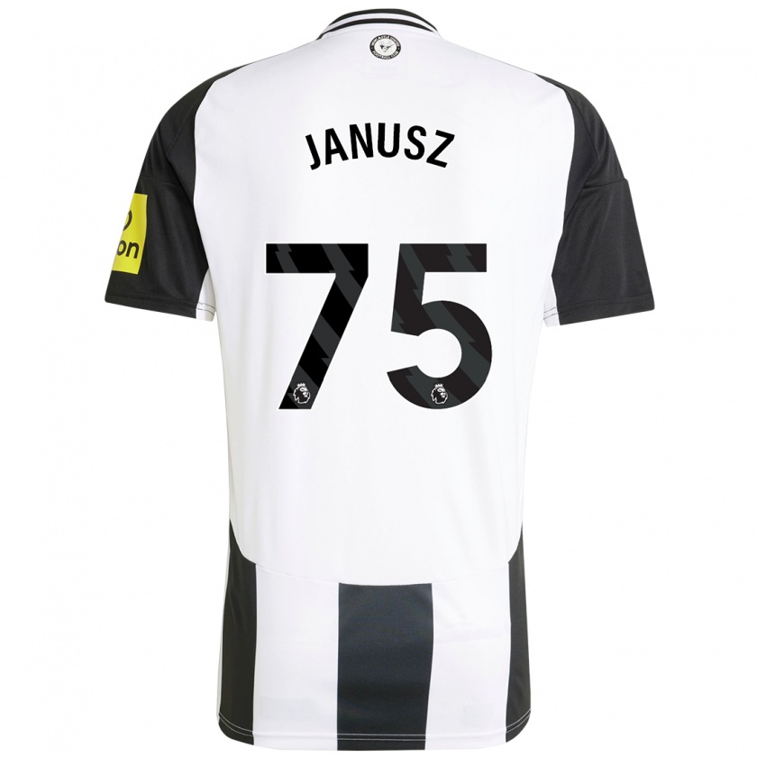 Kandiny Kinder Adrian Janusz #75 Weiß Schwarz Heimtrikot Trikot 2024/25 T-Shirt