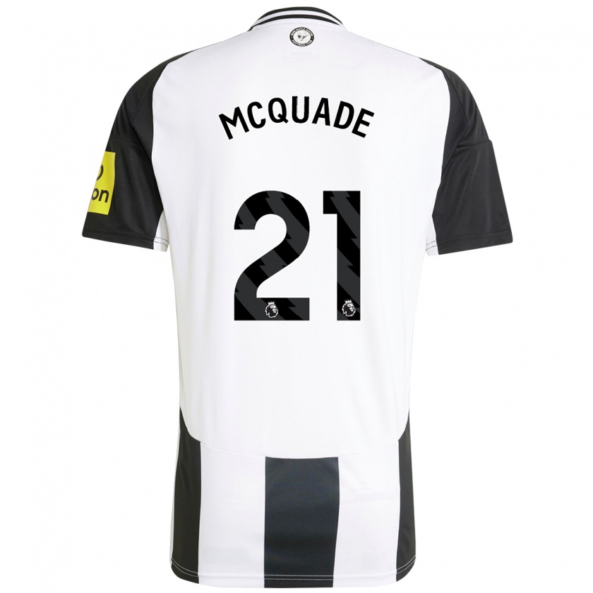 Kandiny Kinder Jasmine Mcquade #21 Weiß Schwarz Heimtrikot Trikot 2024/25 T-Shirt