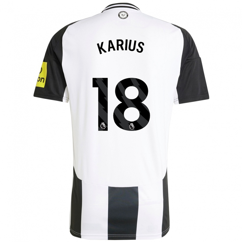 Kandiny Kinder Loris Karius #18 Weiß Schwarz Heimtrikot Trikot 2024/25 T-Shirt