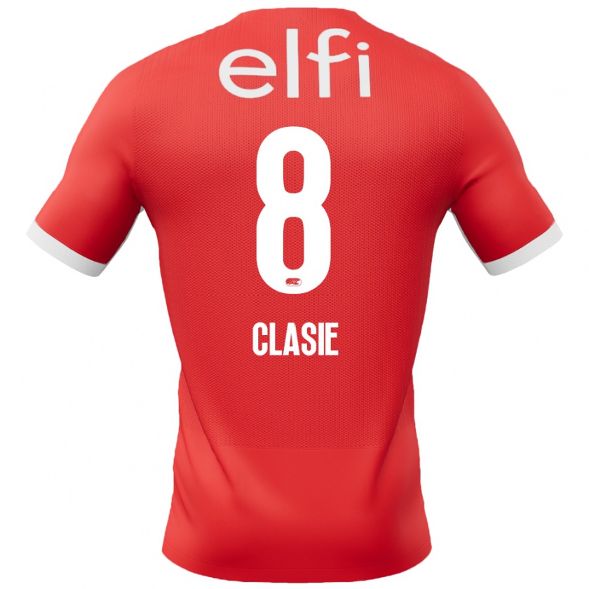 Kandiny Kinder Jordy Clasie #8 Rot Weiß Heimtrikot Trikot 2024/25 T-Shirt