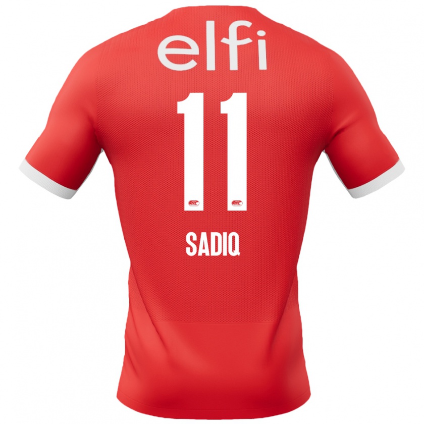 Kandiny Kinder Ibrahim Sadiq #11 Rot Weiß Heimtrikot Trikot 2024/25 T-Shirt