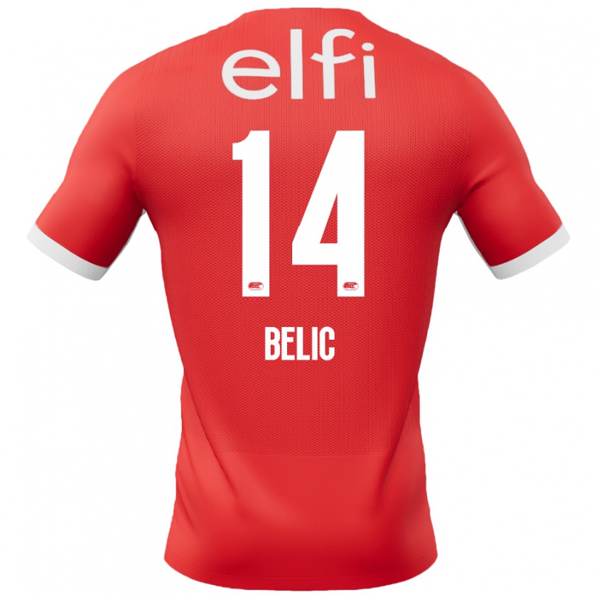 Kandiny Kinder Kristijan Belic #14 Rot Weiß Heimtrikot Trikot 2024/25 T-Shirt