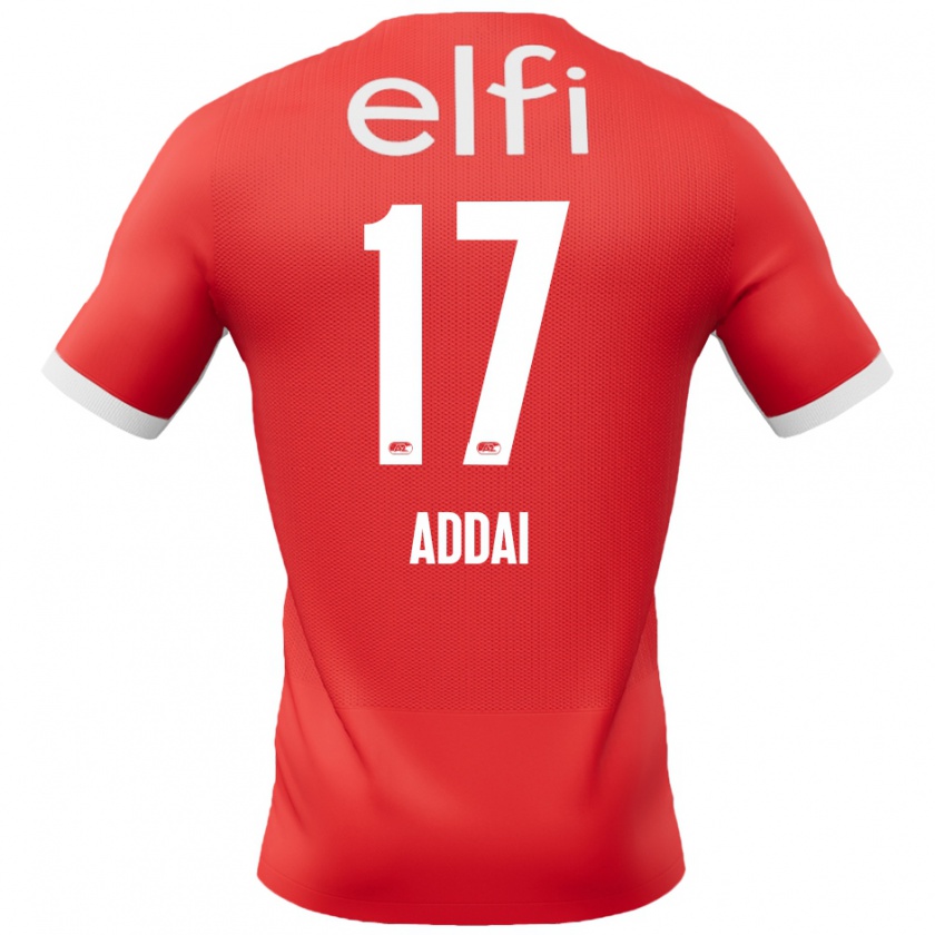 Kandiny Kinder Jayden Addai #17 Rot Weiß Heimtrikot Trikot 2024/25 T-Shirt