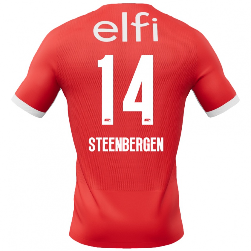 Kandiny Kinder Thom Steenbergen #14 Rot Weiß Heimtrikot Trikot 2024/25 T-Shirt