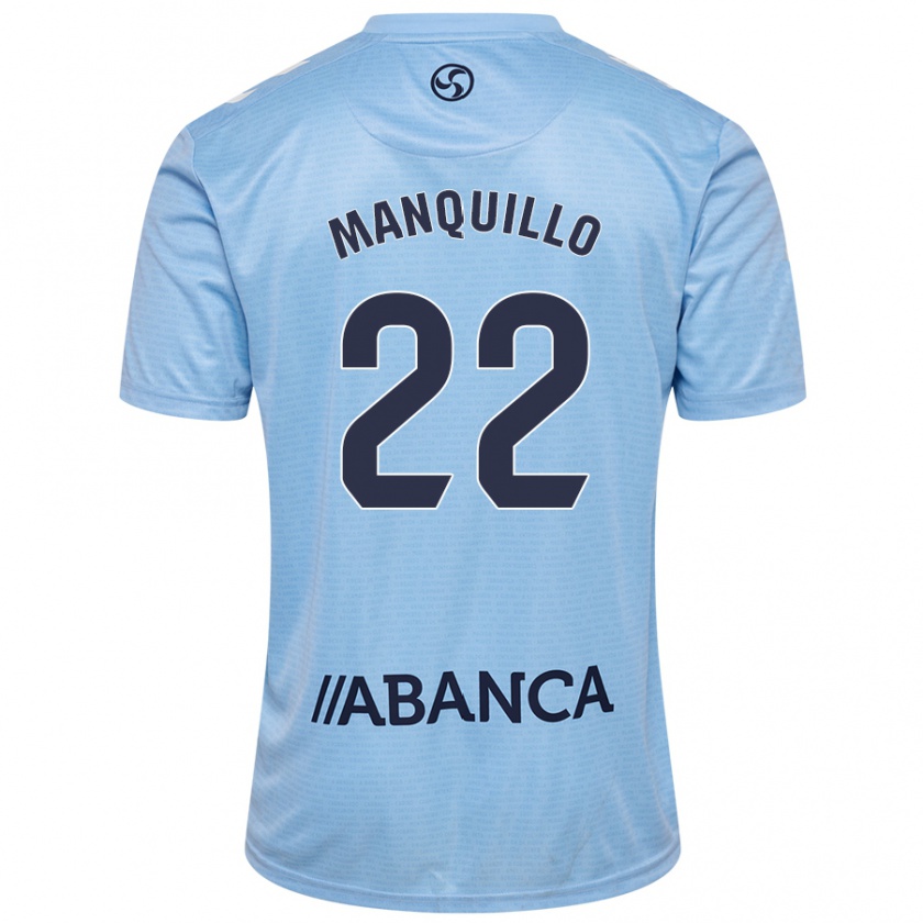 Kandiny Kinder Javier Manquillo #22 Himmelblau Heimtrikot Trikot 2024/25 T-Shirt