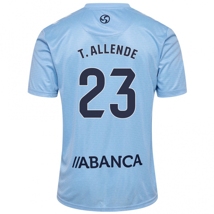 Kandiny Kinder Tadeo Allende #23 Himmelblau Heimtrikot Trikot 2024/25 T-Shirt