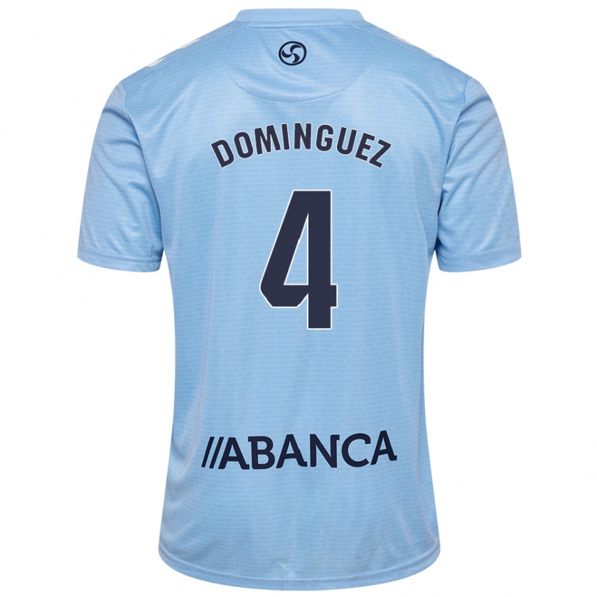 Kandiny Kinder Javi Domínguez #4 Himmelblau Heimtrikot Trikot 2024/25 T-Shirt