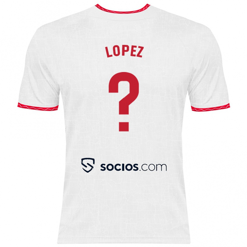 Kandiny Kinder David López #0 Weiß Rot Heimtrikot Trikot 2024/25 T-Shirt