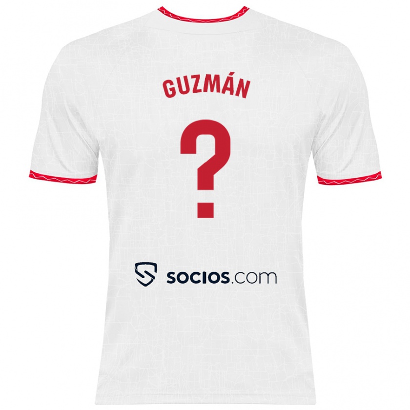 Kandiny Kinder Gonzalo Guzmán #0 Weiß Rot Heimtrikot Trikot 2024/25 T-Shirt