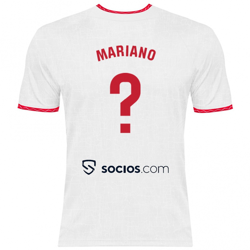 Kandiny Kinder Jorge Mariano #0 Weiß Rot Heimtrikot Trikot 2024/25 T-Shirt