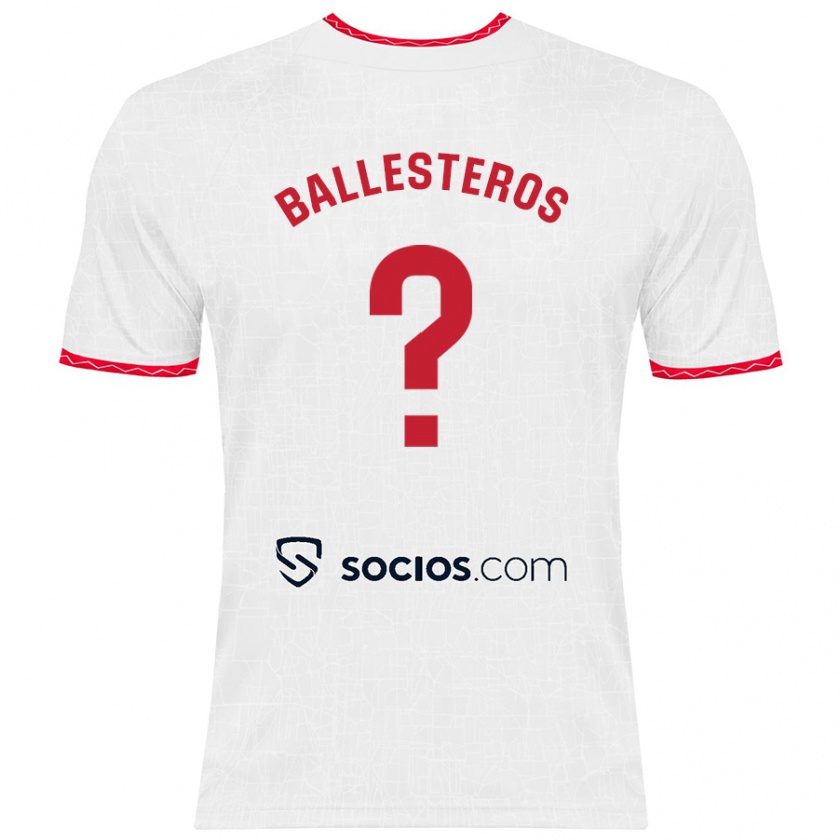 Kandiny Kinder Gonzalo Ballesteros #0 Weiß Rot Heimtrikot Trikot 2024/25 T-Shirt