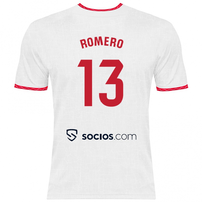 Kandiny Kinder Rafael Romero #13 Weiß Rot Heimtrikot Trikot 2024/25 T-Shirt