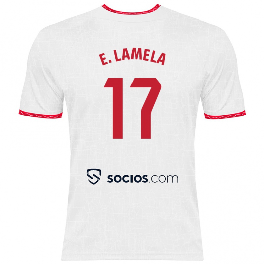 Kandiny Kinder Erik Lamela #17 Weiß Rot Heimtrikot Trikot 2024/25 T-Shirt