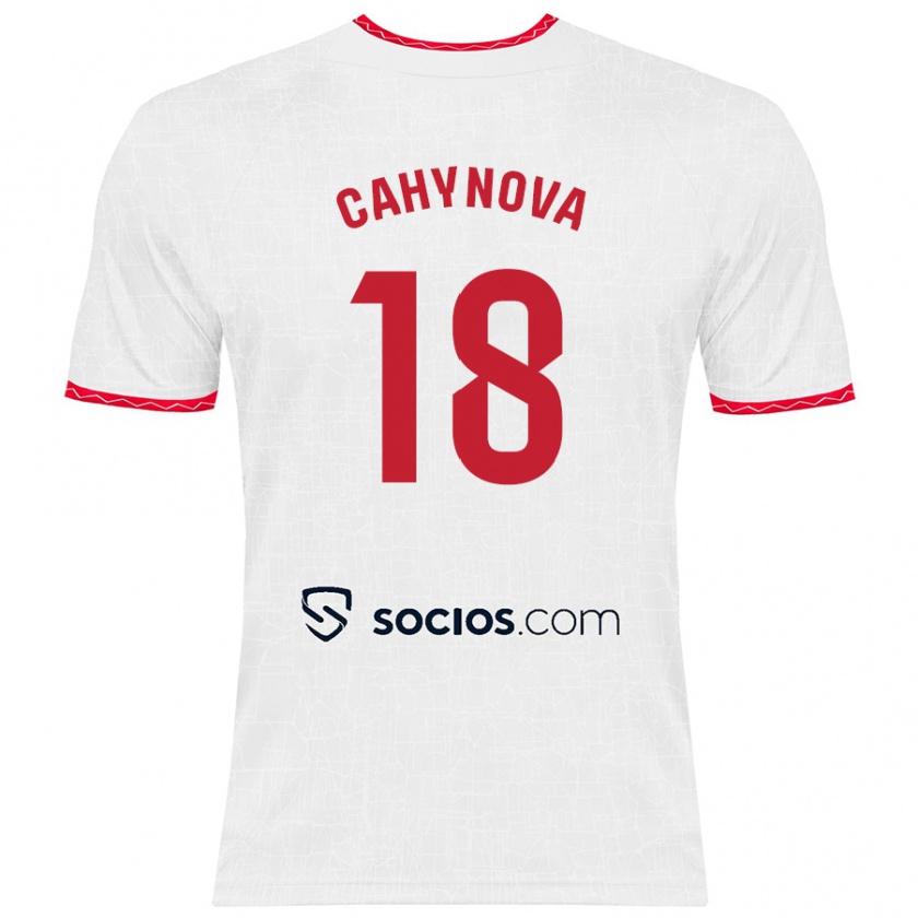 Kandiny Kinder Klara Cahynova #18 Weiß Rot Heimtrikot Trikot 2024/25 T-Shirt