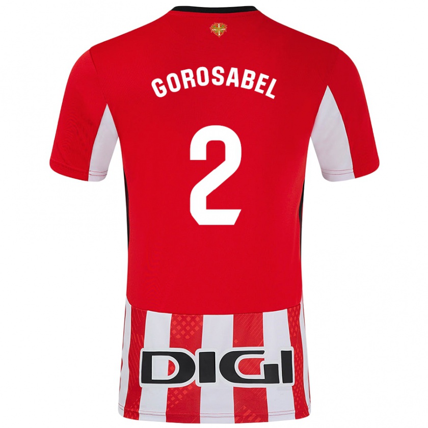 Kandiny Kinder Andoni Gorosabel #2 Rot Weiß Heimtrikot Trikot 2024/25 T-Shirt