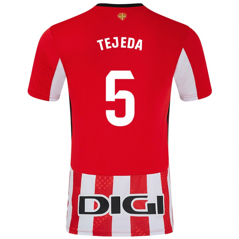 Kandiny Kinder Diego Tejeda #5 Rot Weiß Heimtrikot Trikot 2024/25 T-Shirt