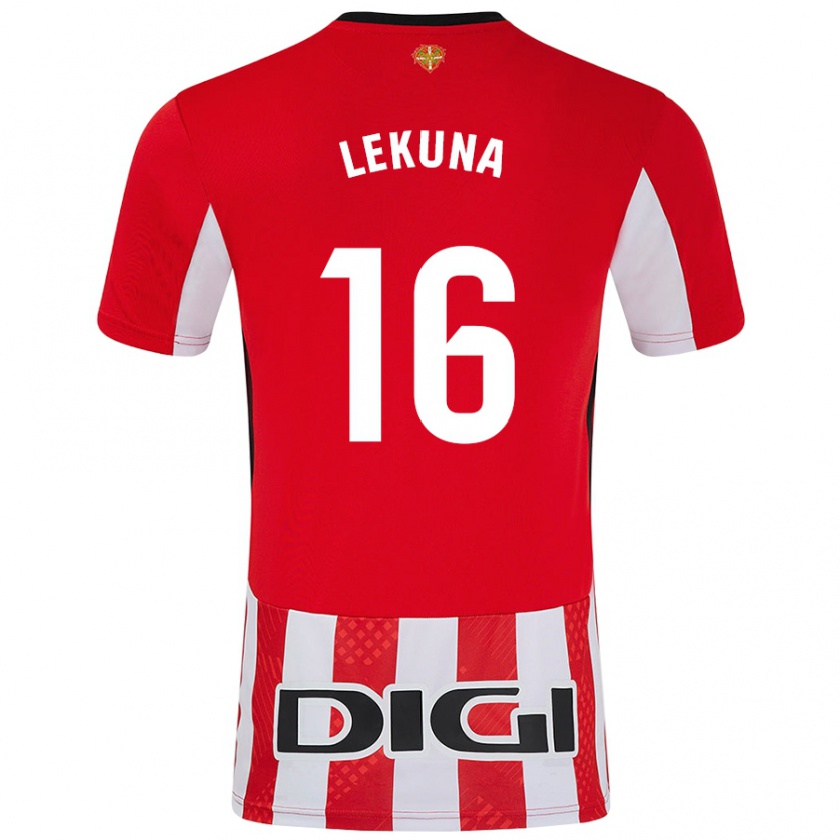 Kandiny Kinder Adrián Lekuna #16 Rot Weiß Heimtrikot Trikot 2024/25 T-Shirt